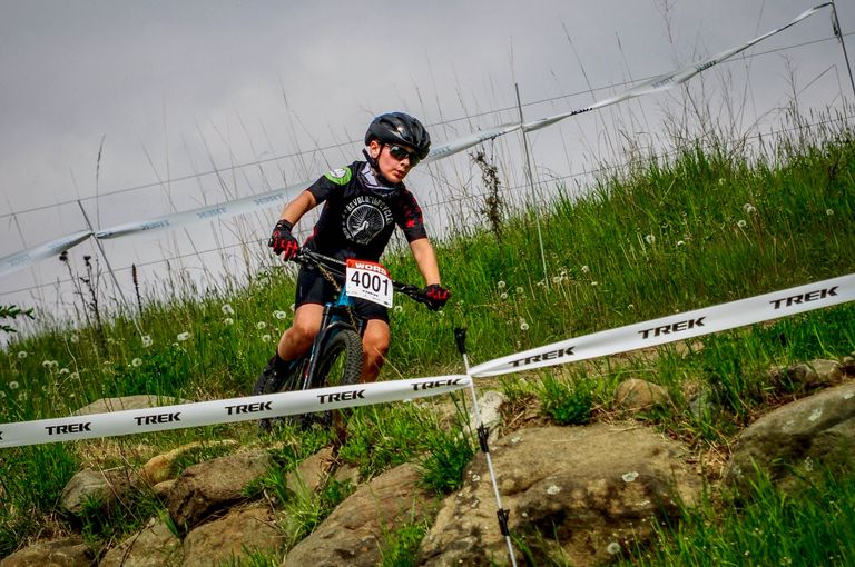 Biker on Englewood's course